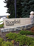 Bloomfield Township Welcome sign
